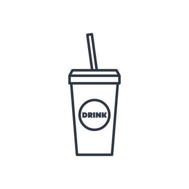 Vektör içki anahat simgesi. Gıda sembolü