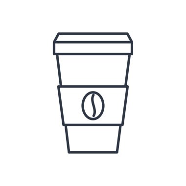 Vektör kahve fincanı anahat simgesi. Gıda sembolü
