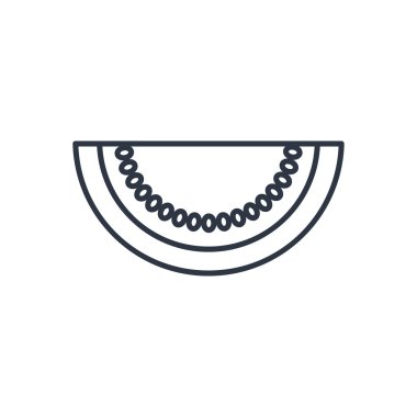 Vektör karpuz dilimi anahat simgesi. Gıda sembolü