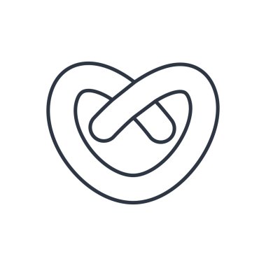 Vektör simit anahat simgesi. Gıda sembolü