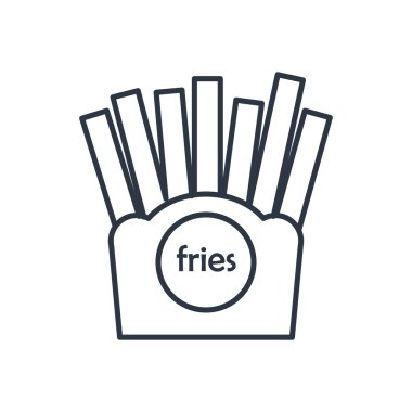 Vektör patates kızartması anahat simgesi. Gıda sembolü