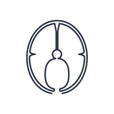 Vektör balık dilim anahat simgesi. Gıda sembolü