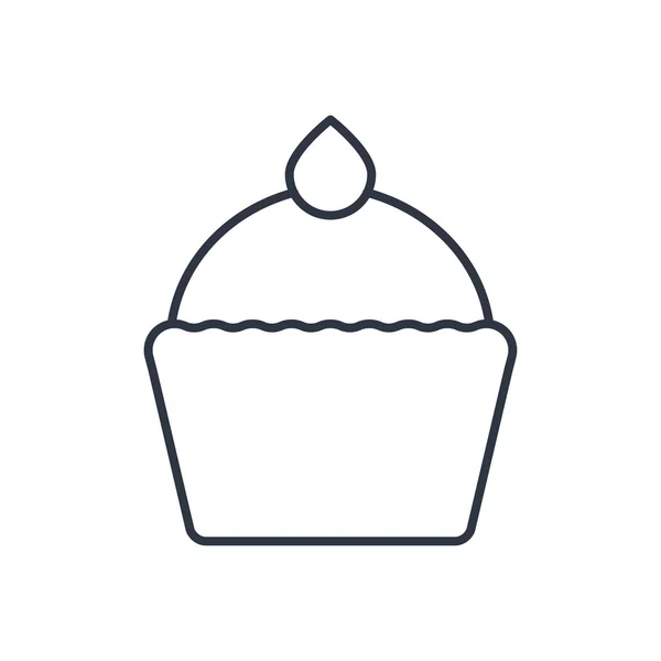 Vector cupcake esquema icono. Símbolo alimenticio — Vector de stock