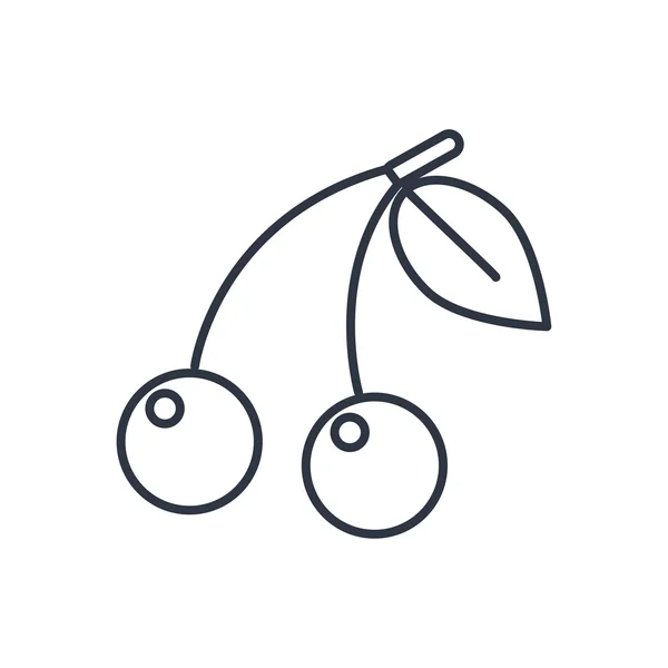 Vector cherry outline icon. Food symbol — Stock Vector