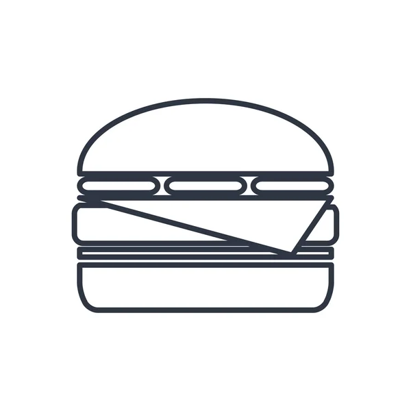矢量汉堡大纲图标。食品标志 — 图库矢量图片