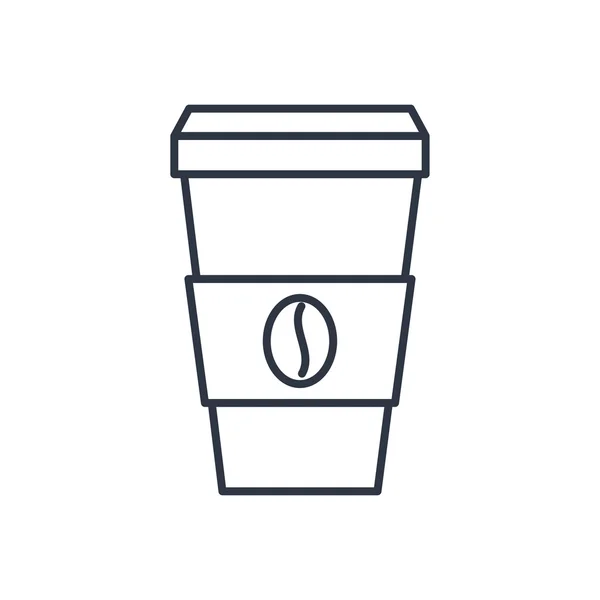 Icono de esquema de taza de café vectorial. Símbolo alimenticio — Vector de stock