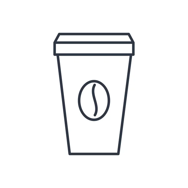 Icono de esquema de taza de café vectorial. Símbolo alimenticio — Vector de stock