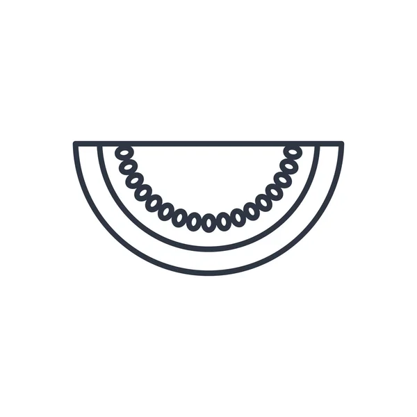 Vector watermelon slice outline icon. Food symbol — Stock Vector