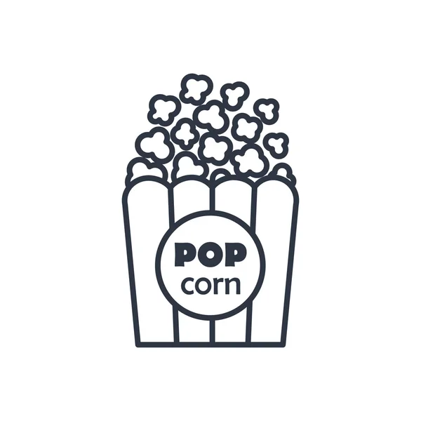 Popcorn wektor zarys ikona. Jedzenie symbol — Wektor stockowy