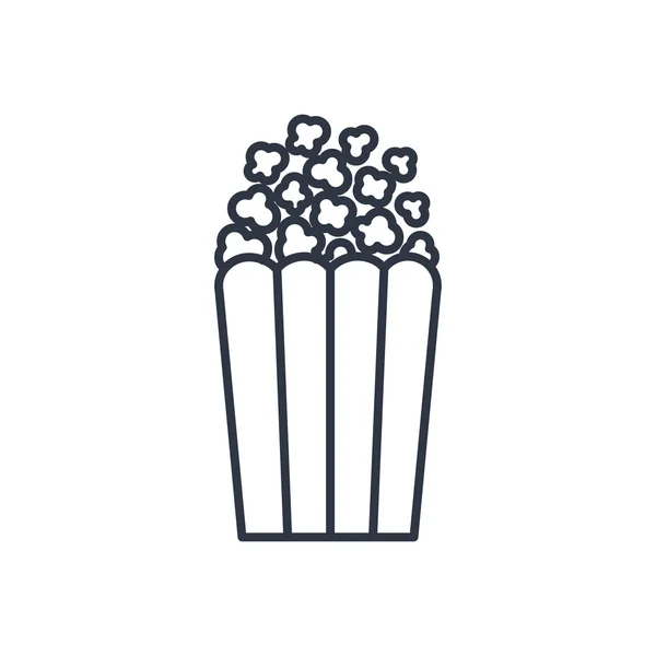 Icono de esquema de palomitas de maíz vectorial. Símbolo alimenticio — Vector de stock