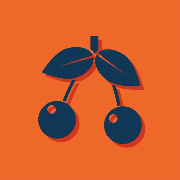 Icono de cereza vectorial. Icono de comida. Eps10 — Vector de stock