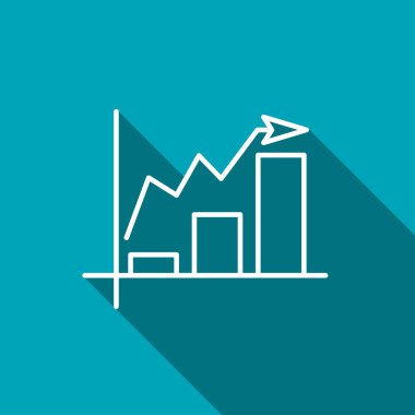 Çubuk grafik simge yükselen ok ile büyüyen
