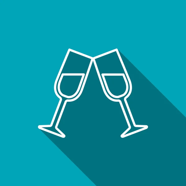 Dos copas de vino o champán icono — Archivo Imágenes Vectoriales