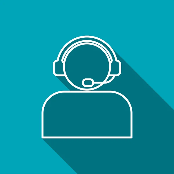 Φορέα υποστήριξης πελατών με ακουστικά εικονίδιο — Διανυσματικό Αρχείο