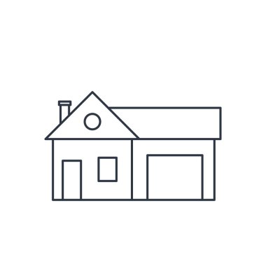 Ev ve garaj, vektör çizim