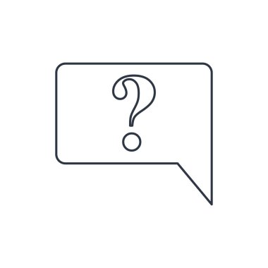 Soru işareti, vektör çizim ile konuşma balonu simgesini