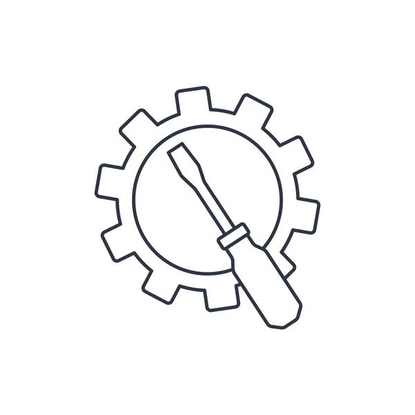 Tournevis et icône d'engrenage, illustration vectorielle — Image vectorielle