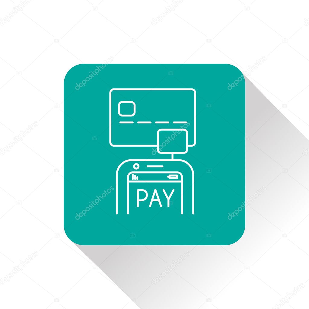 Mobile payment. Credit card reader on smartphone scanning a credit card