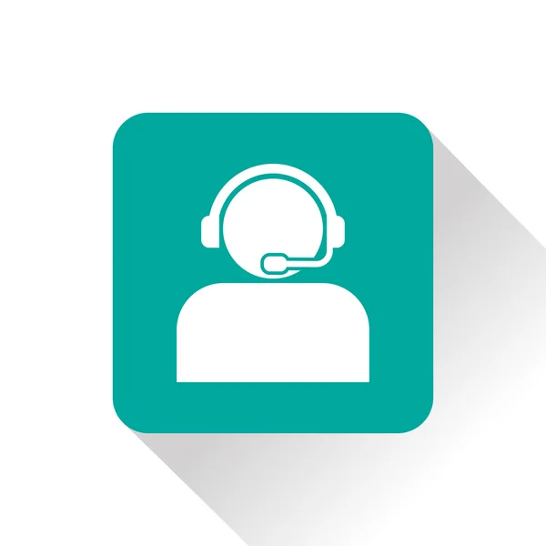 Customer support operator with headset icon — Stock Vector