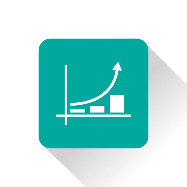 Barres de croissance icône graphique avec flèche montant — Image vectorielle