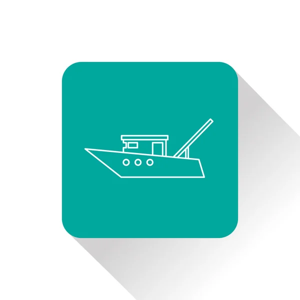 Motoros halászati hajó jel, vektor, ikon — Stock Vector