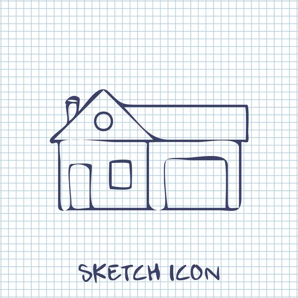 Huis en garage, vectorillustratie — Stockvector