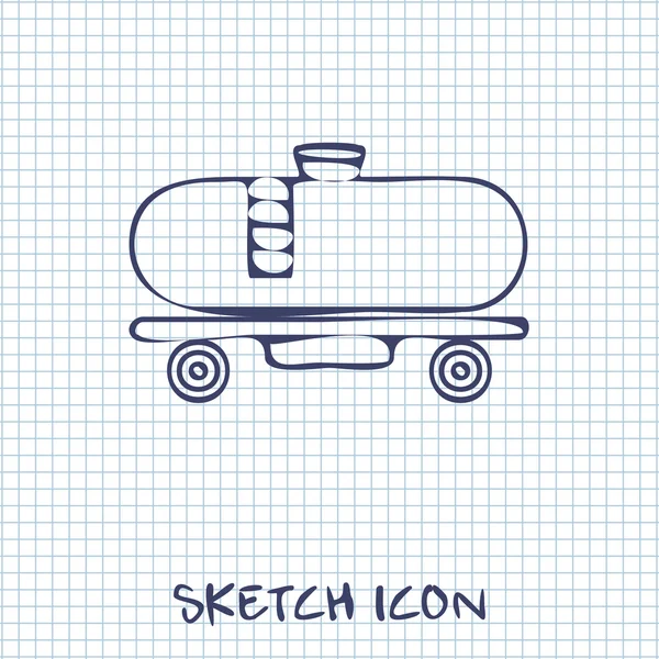 Railroad tank sketch icon — Stock Vector