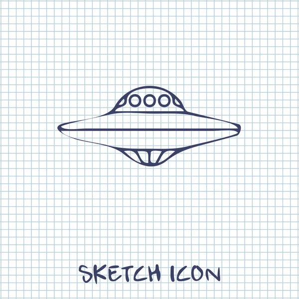 UFO flygande tefat ikonen — Stock vektor