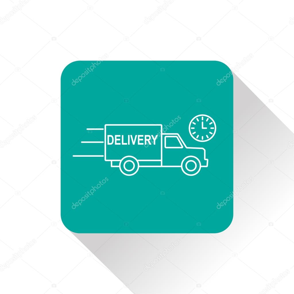 Delivery truck with clock icon