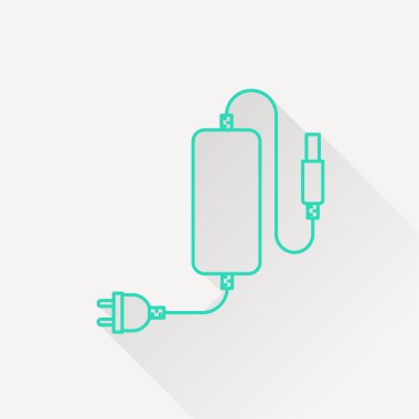 Telefon şarj cihazı, vektör çizim simgesi