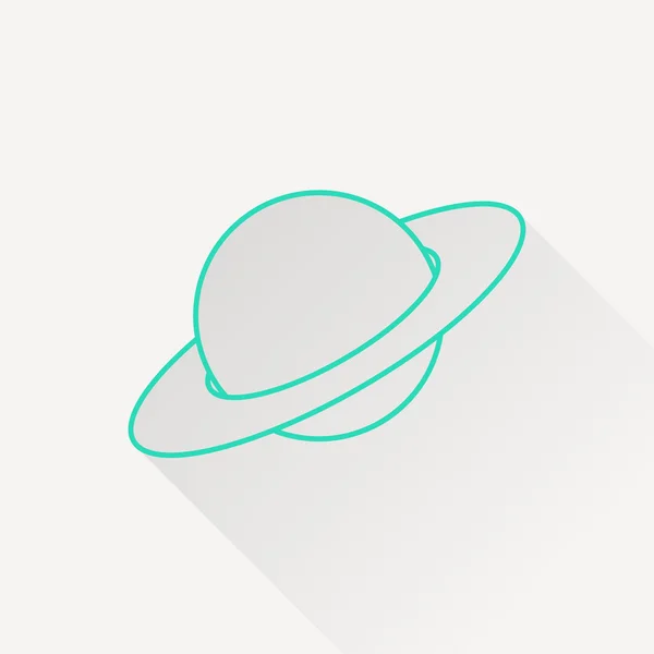 Значок силуэта планеты Сатурн — стоковый вектор