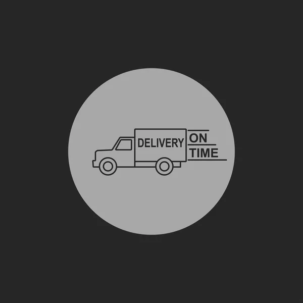 Levering vrachtwagen vector pictogram — Stockvector