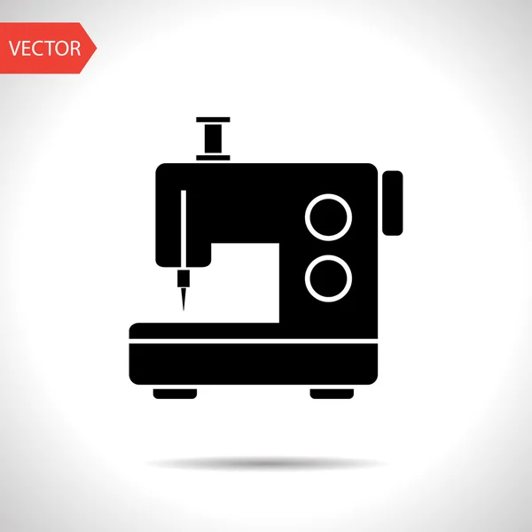 Máquina de costura vetor ícone preto — Vetor de Stock