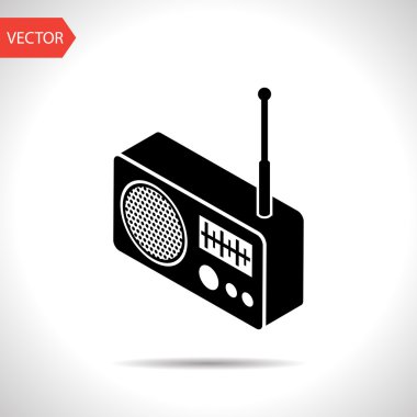 radyo izometrik 3d simgesi