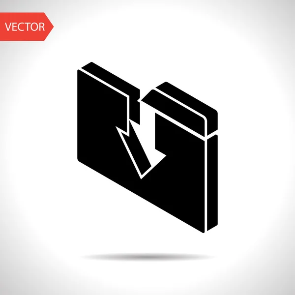 Mengunggah ikon 3d folder isometrik - Stok Vektor