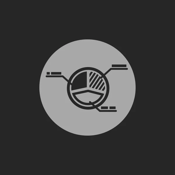 Icono de negocio gráfico circular — Vector de stock