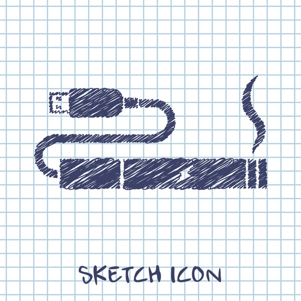 electronic cigarettes charge from pc port sketch icon