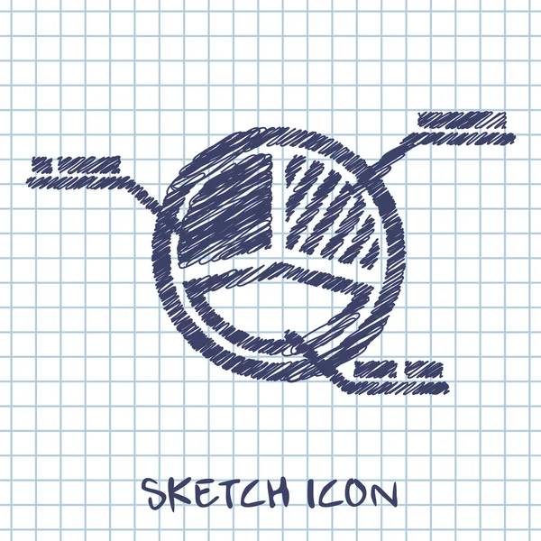 Cirkeldiagram business skiss ikon — Stock vektor