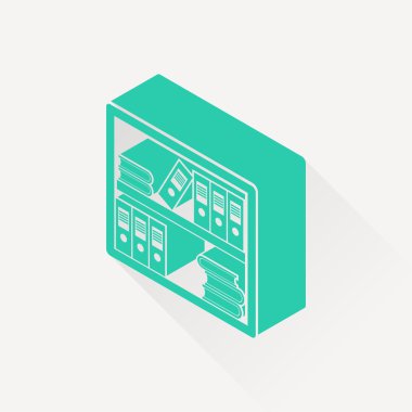 Kitaplık izometrik 3d simgesi