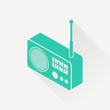 radyo izometrik 3d simgesi