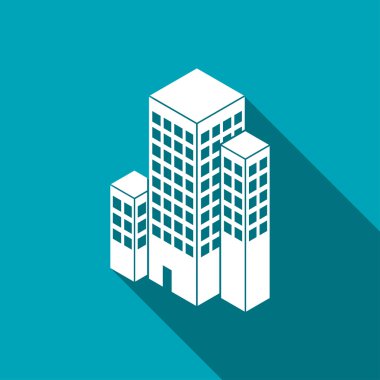 Şehir binaları izometrik 3d simgesi