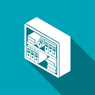 Kitaplık izometrik 3d simgesi