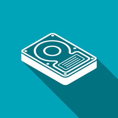 sabit disk sürücüsü depolama izometrik 3d simgesi