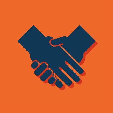 El sıkışma vektörü düz simgesi