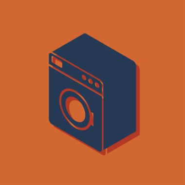 çamaşır makinesi izometrik 3d simgesi