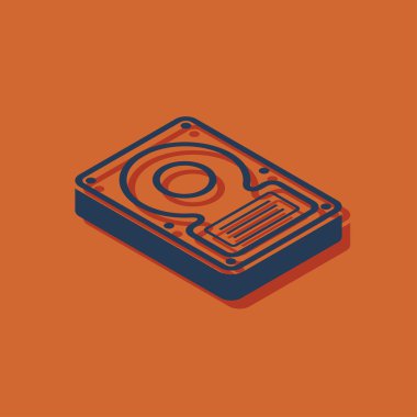 sabit disk sürücüsü depolama izometrik 3d simgesi
