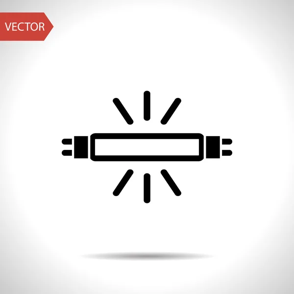 Fluorescent lamp vector icon — Stock Vector