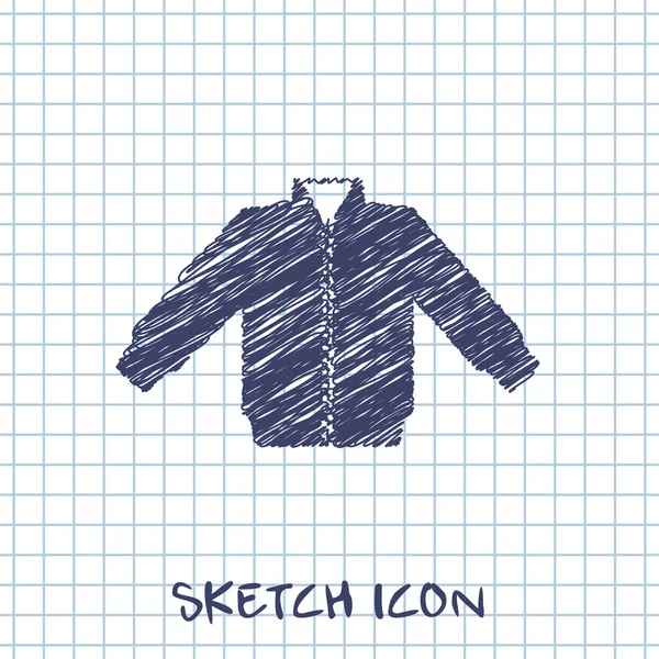 Veste casual vecteur croquis icône — Image vectorielle