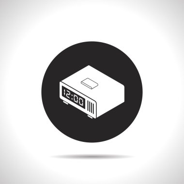 Dijital çalar saat izometrik 3d simgesi