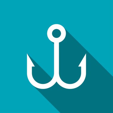 Dikenli balık kanca vektör simgesi